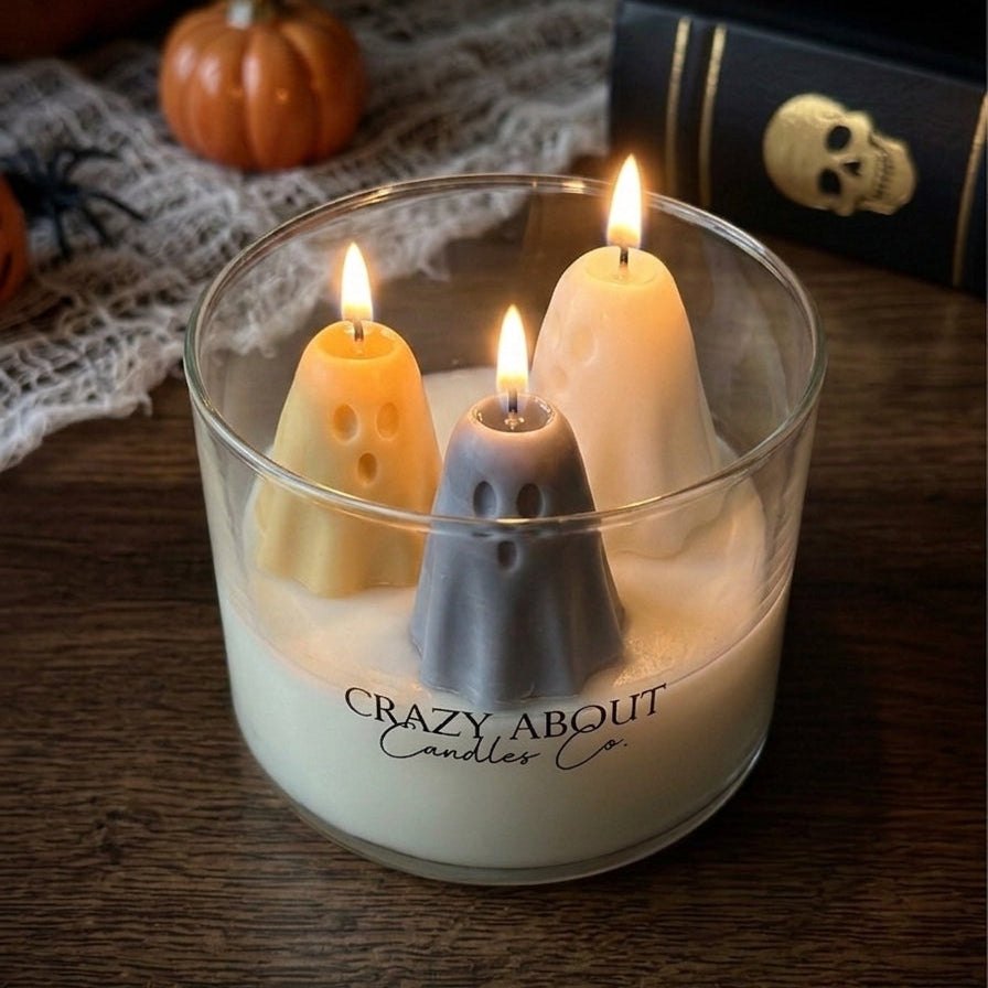Ghost Trio Soy Candle – Halloween Tumbler Candle