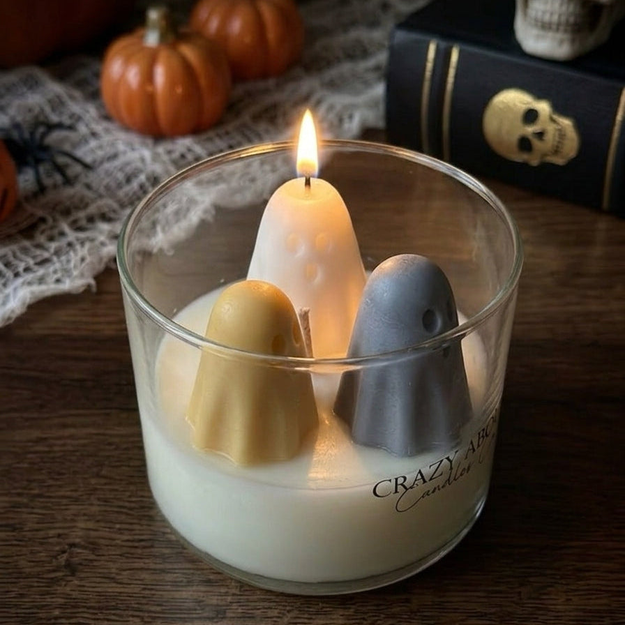 Ghost Trio Soy Candle – Halloween Tumbler Candle