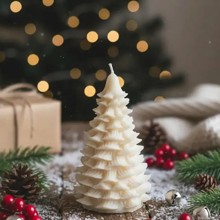 Christmas Tree Candle | Sculptural Soy Wax Holiday Decor