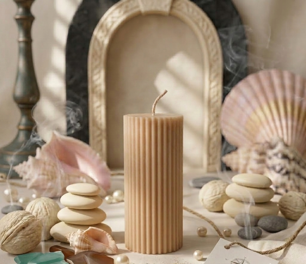 Sculpture Candle | Minimalist Candle | Ribbed Candle
